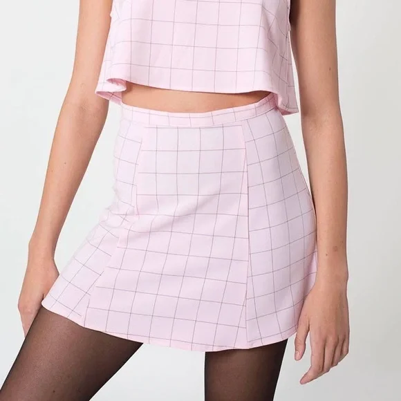 American Apparel Skirts American Apparel Pink Grid Skirt